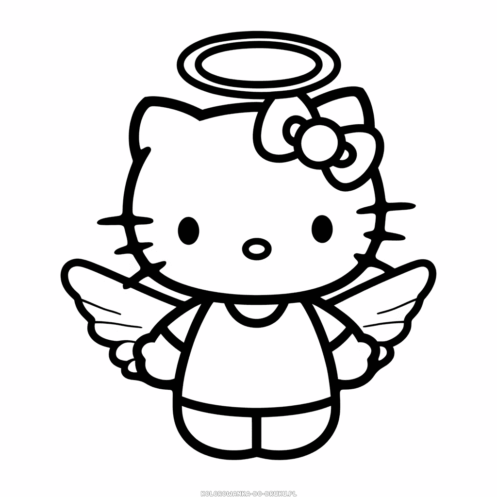Kolorowanka anioł Hello Kitty