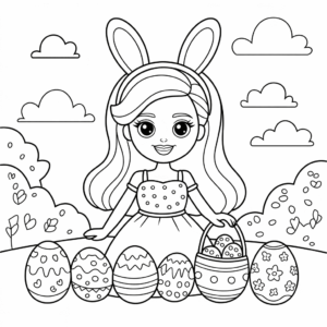 Kolorowanka Barbie Wielkanocne Wakacje