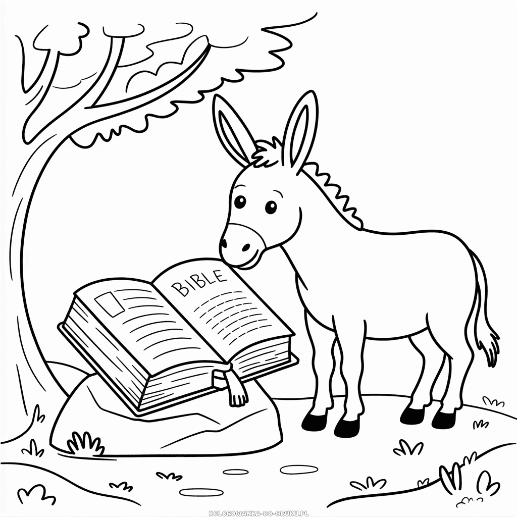 Kolorowanka Biblia i Osioł