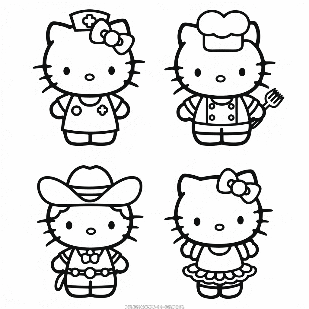 Kolorowanka ubrania Hello Kitty