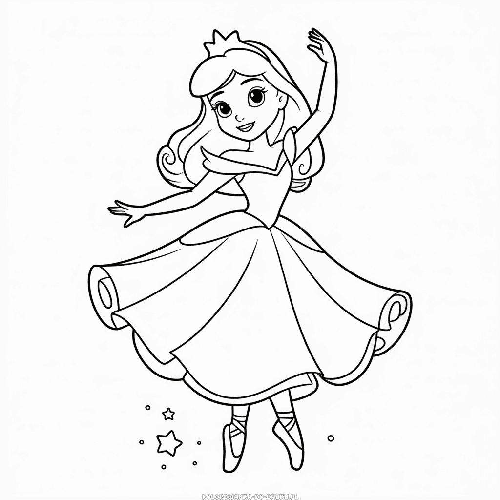 Kolorowanka Baletnica Disney Księżniczka