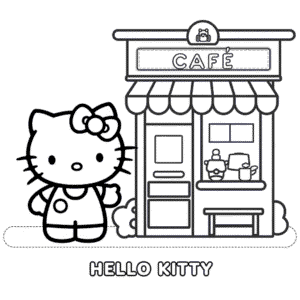 Kolorowanka Cafe Hello Kitty