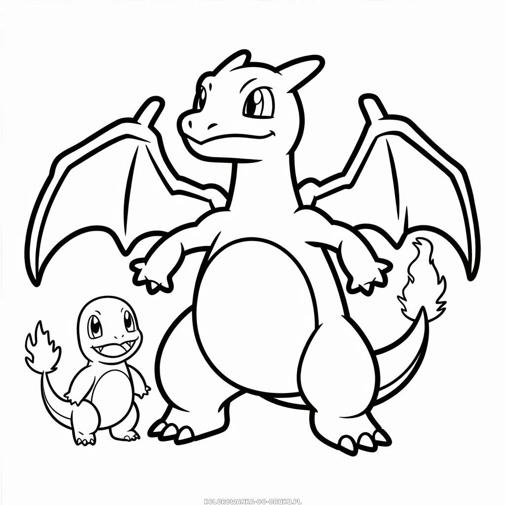 Kolorowanka Charizard i Charmander