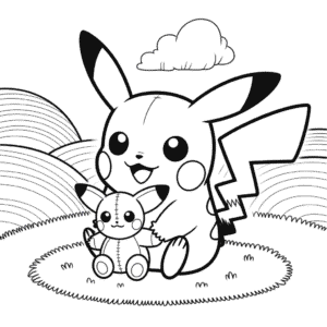 Kolorowanka Chibi Pikachu