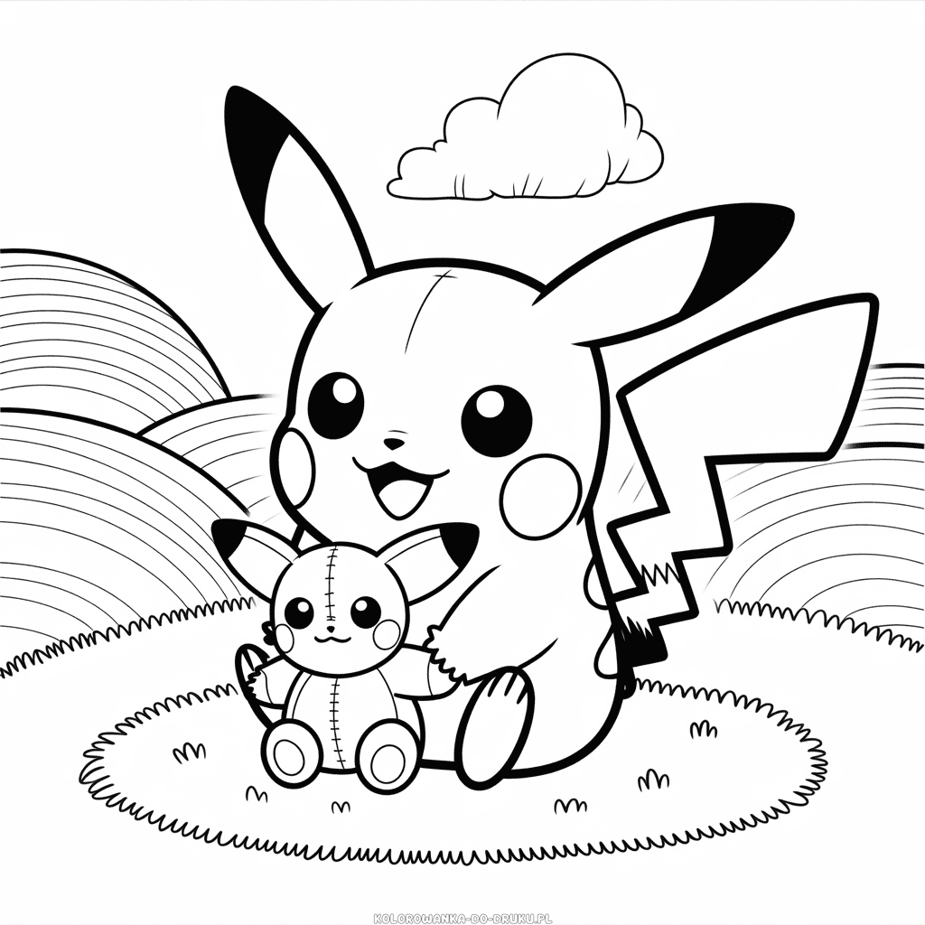 Kolorowanka Chibi Pikachu