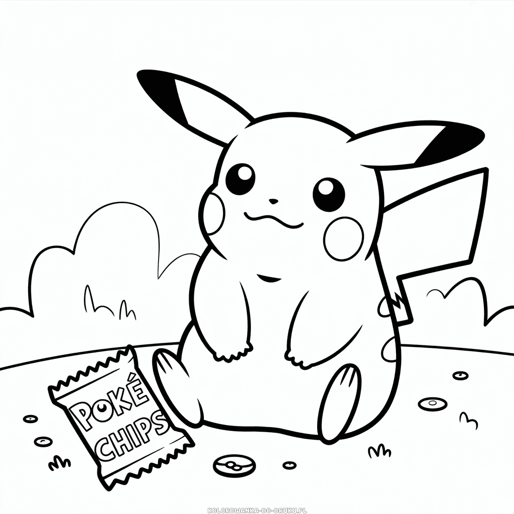 Kolorowanka Gruby Pikachu