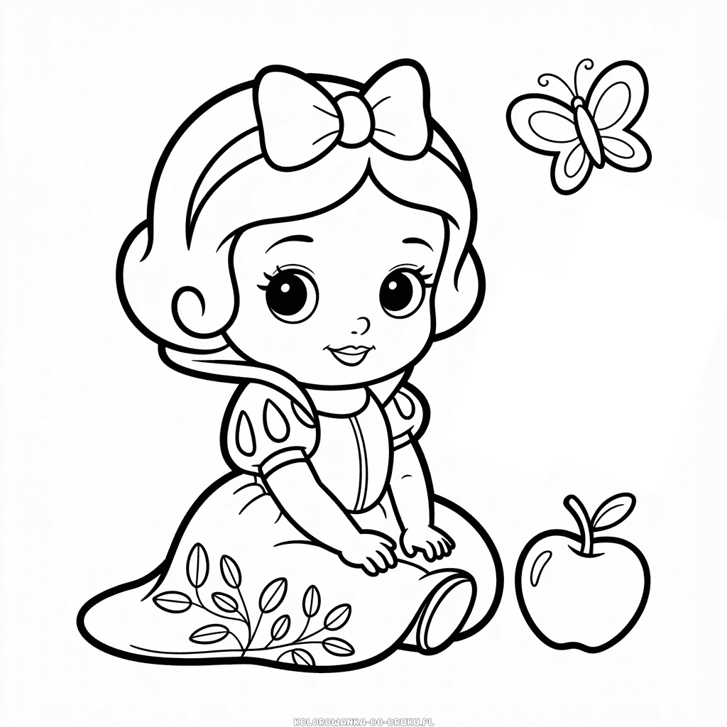 Kolorowanka Malutka Chibi Królewna Śnieżka