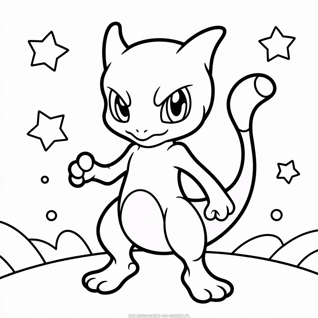 Kolorowanka Mewtwo Pokemon