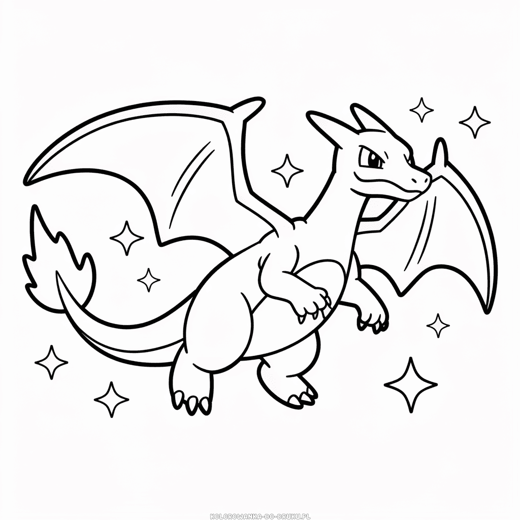 Kolorowanka Niebieski Charizard