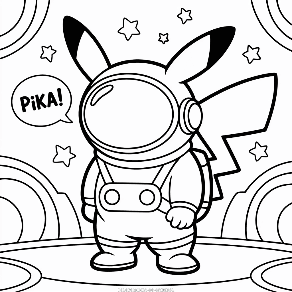 Kolorowanka Pikachu wśród nas