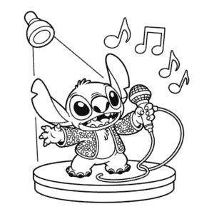 Kolorowanka Stitch jako Elvis