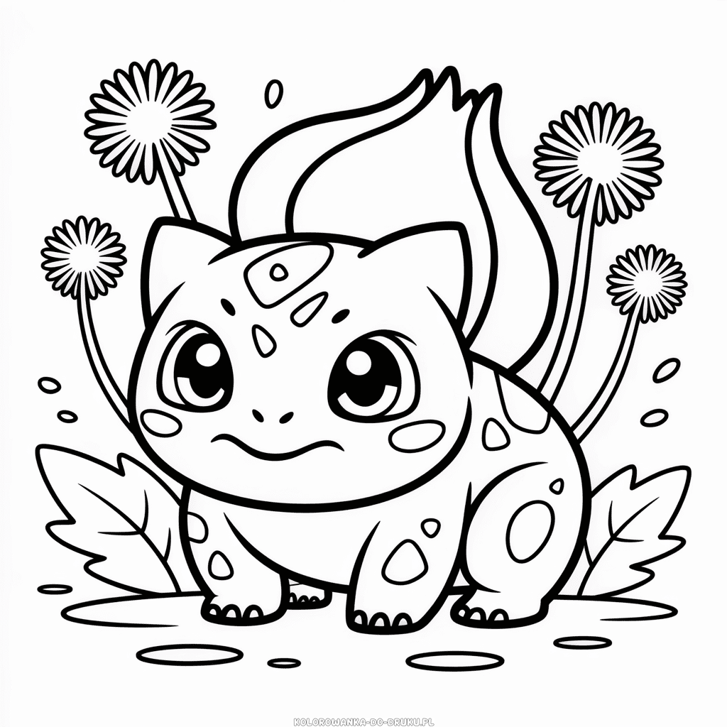 Kolorowanka Uroczy Bulbasaur
