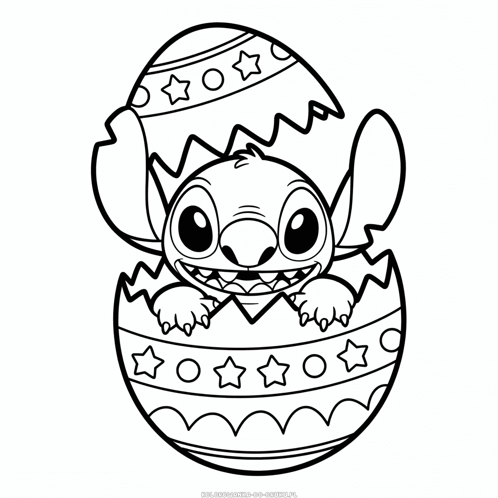 Kolorowanka Wielkanocny Stitch