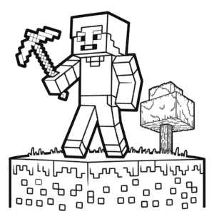 Kolorowanka Czarno-Biały Minecraft