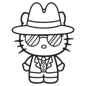 Kolorowanka Gangster Hello Kitty