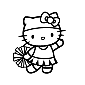 Kolorowanka Hello Kitty Cheerleader
