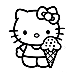 Kolorowanka Hello Kitty i Lody