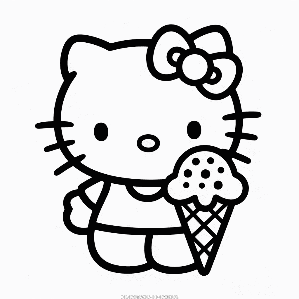 Kolorowanka Hello Kitty i Lody