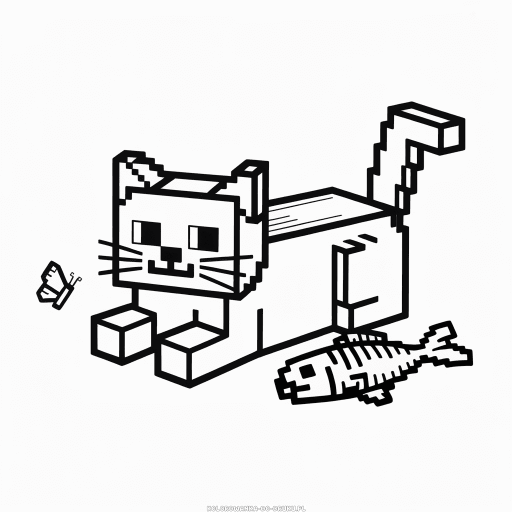 Kolorowanka Kot z Minecraft