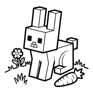 Kolorowanka Królik z Minecraft