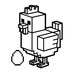Kolorowanka Kurczak z Minecraft