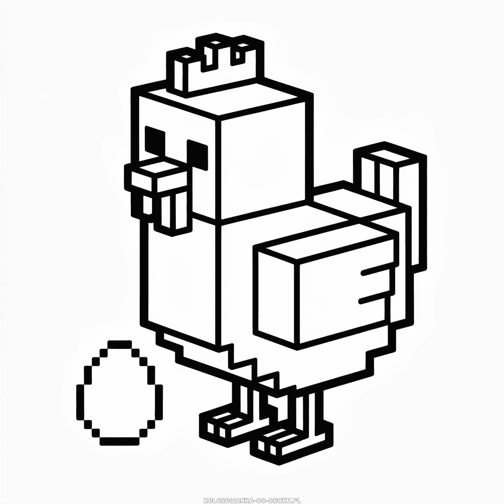 Kolorowanka Kurczak z Minecraft