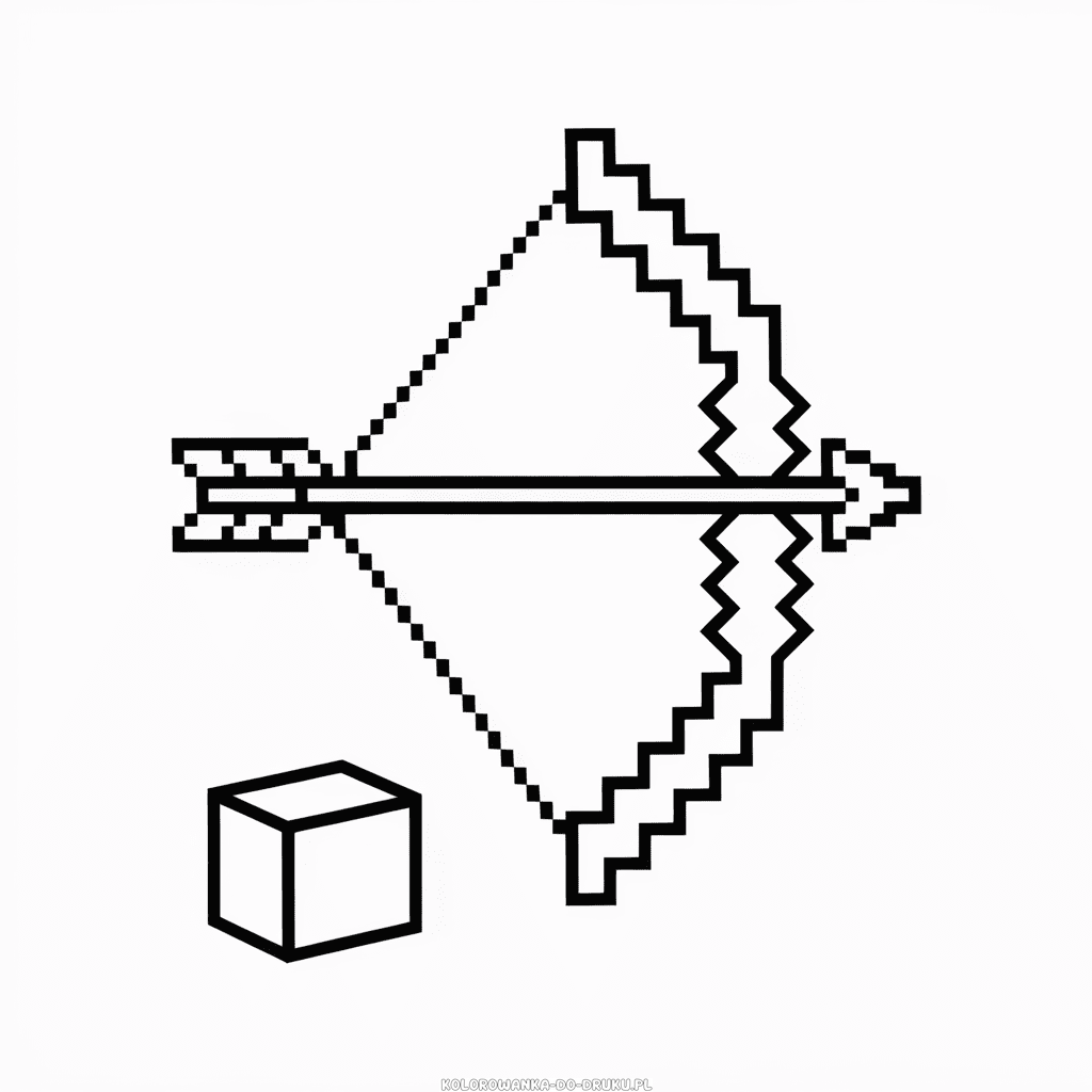 Kolorowanka Łuk i Strzała Minecraft