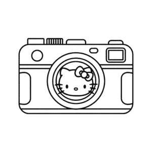 Kolorowanka Aparat Fotograficzny Hello Kitty