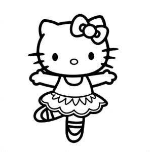 Kolorowanka Balerina Hello Kitty