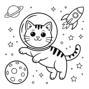Kolorowanka Kot Astronauta