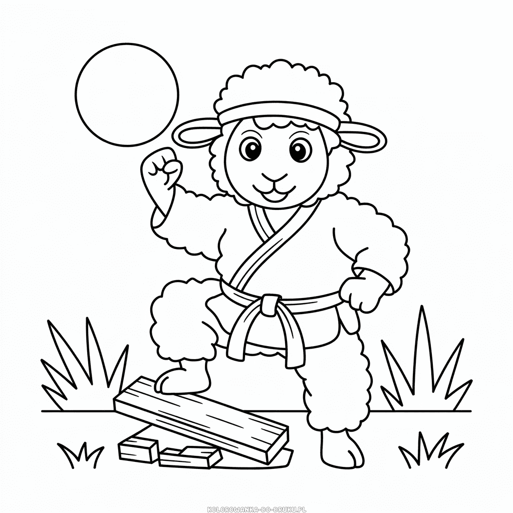 Kolorowanka Owca Karate