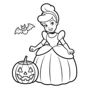 Kolorowanka Kopciuszek na Halloween