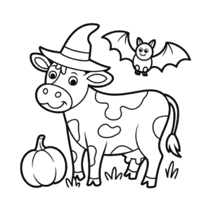 Kolorowanka Krowa na Halloween